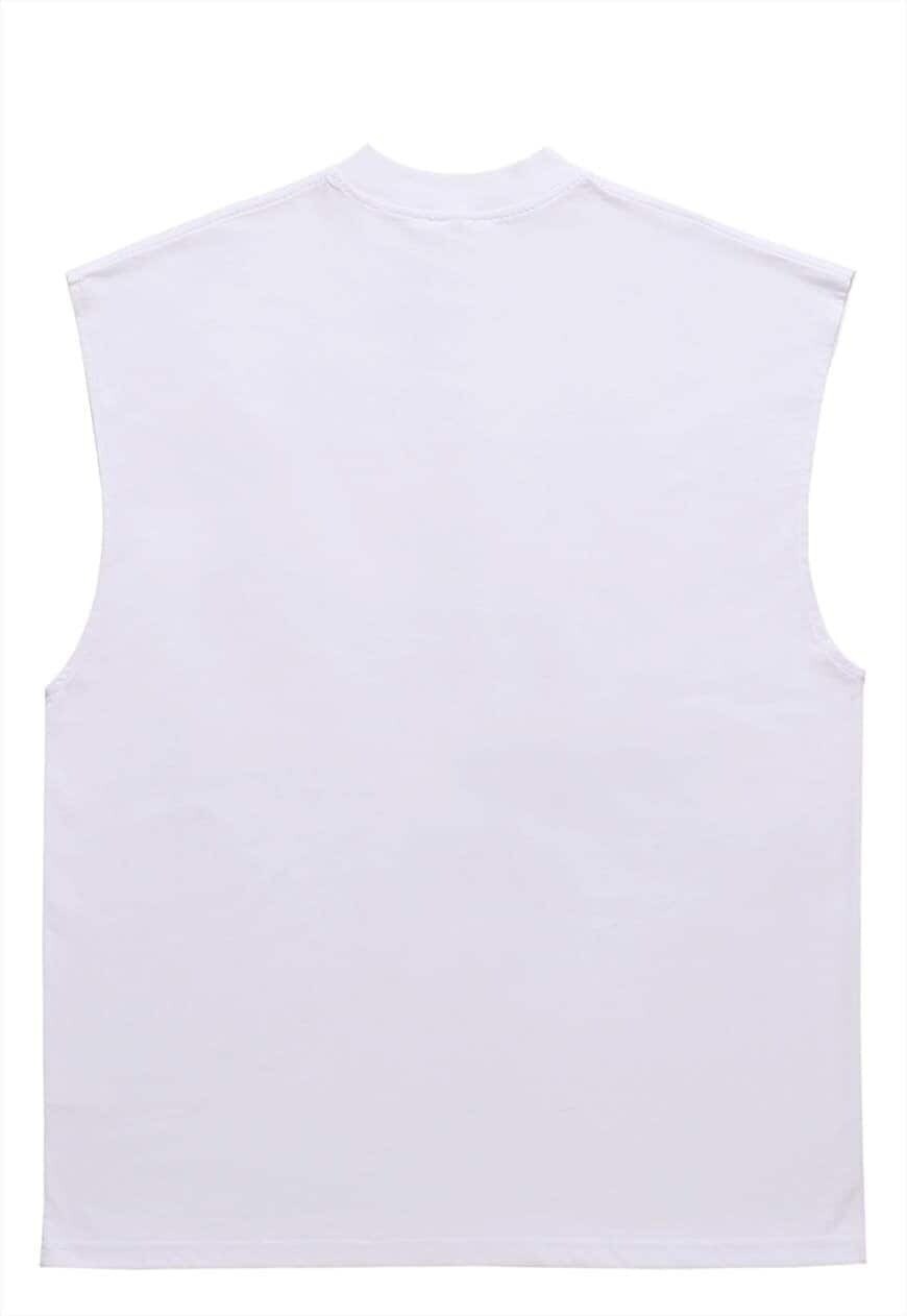 Grunge sleeveless t-shirt surfer tank top retro poster vest