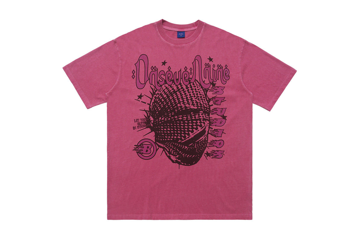 Arabic t-shirt hip-hop tee grunge rapper top in pink