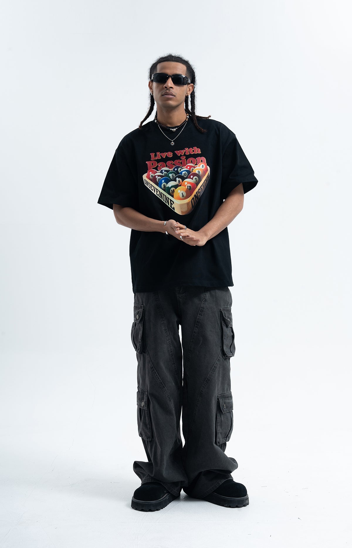 Pool game t-shirt retro gamer top grunge preppy tee black