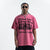 Psychedelic slogan t-shirt retro slogan top human print tee in pink