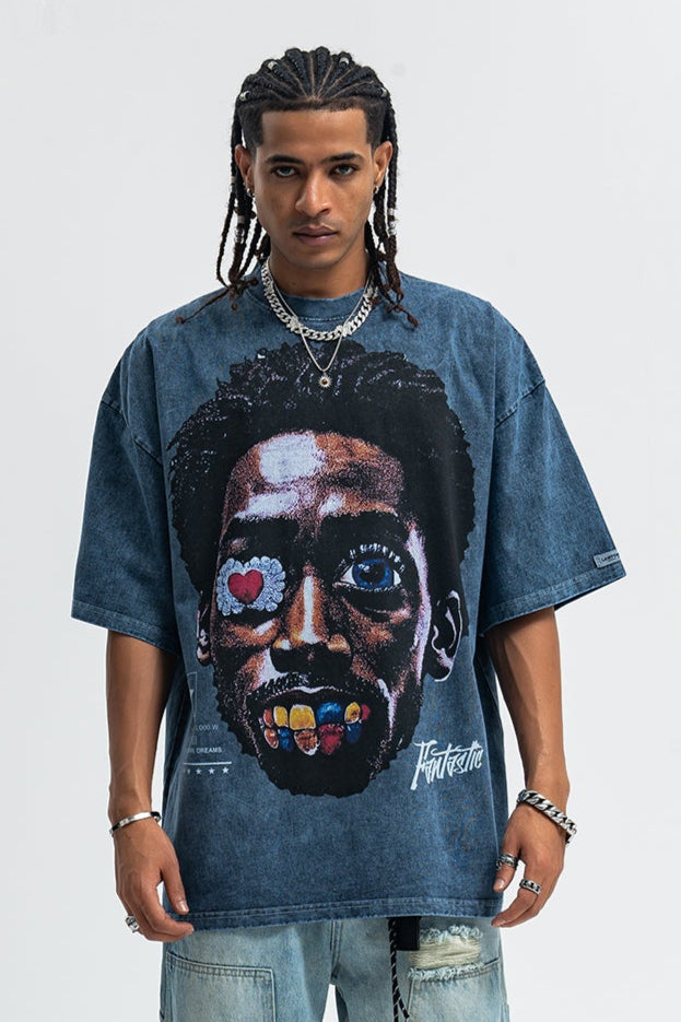 Vintage Kendrick Lamar t-shirt hip-hop top gangster tee in Blue