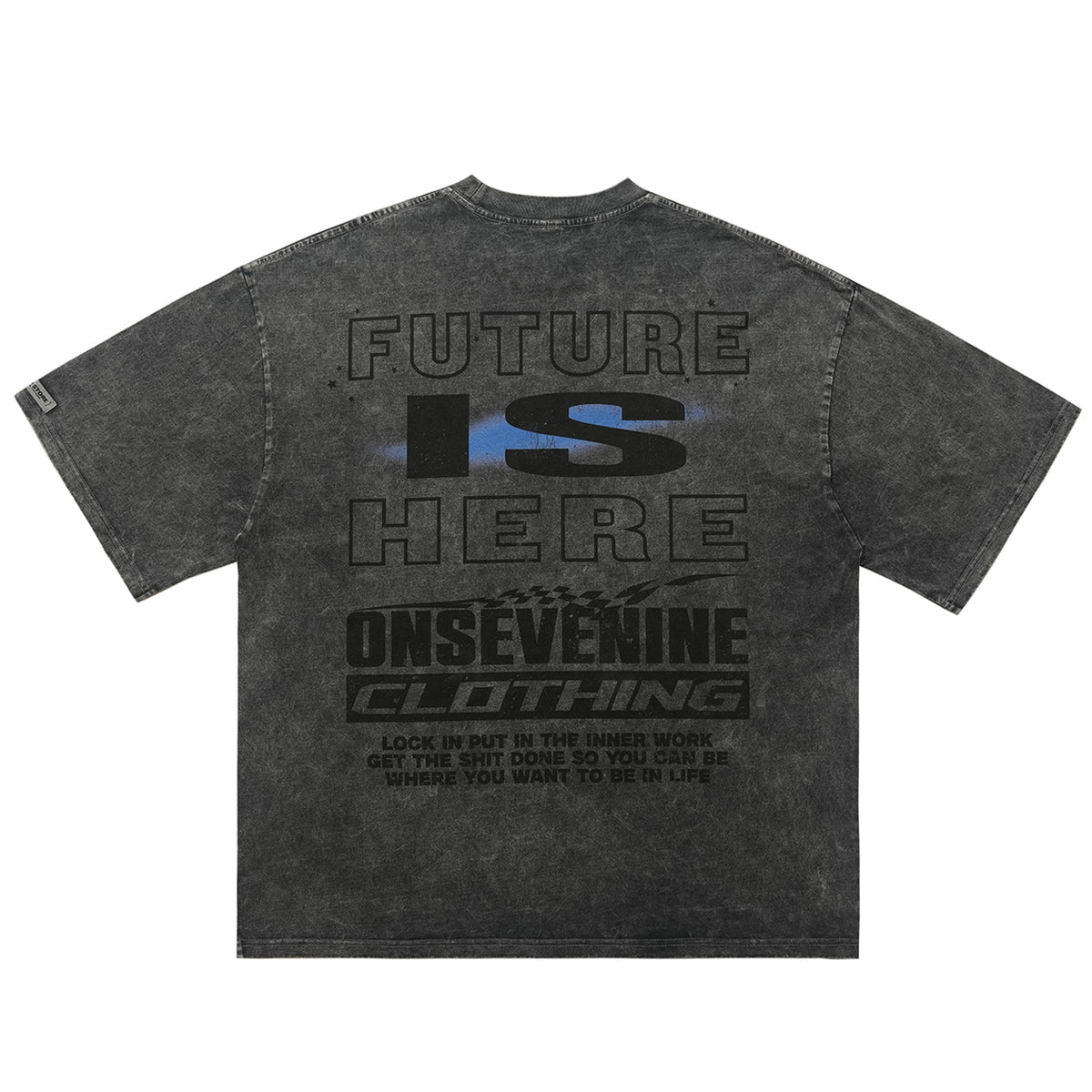 Cyberpunk t-shirt creepy psychedelic top man print tee in blue