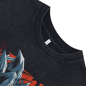 Anime hero sleeveless t-shirt vintage Japanese vest retro Goku cartoon tank top in acid wash black