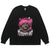 Psychopath slogan jumper long sleeve raver t-shirt grunge hip-hop top in black
