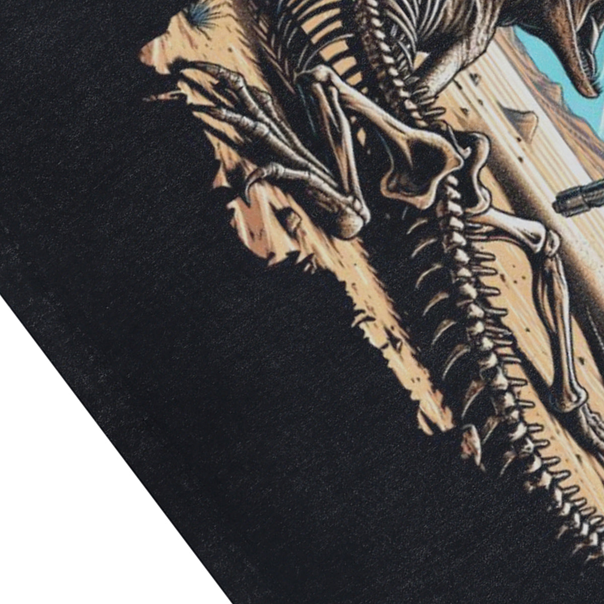 Alien monster sleeveless t-shirt creepy cartoon vest 00s retro spaceman tank top in acid wash black