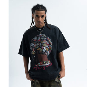 Hangover t-shirt Dennis Rodman top retro cartoon tee in black