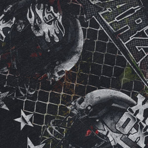 Hockey helmet sleeveless t-shirt baseball surfer vest American sports tank top in acid wash black