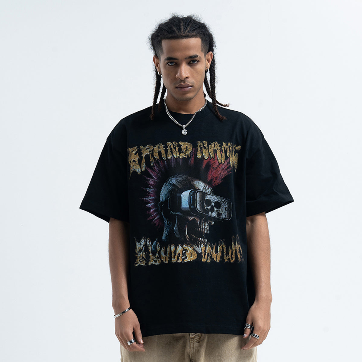 Cyberpunk t-shirt grunge raver tee virtual reality top in black