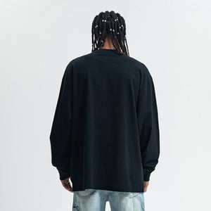 Retro poster jumper musician print long sleeve top 70s grunge t-shirt in brown