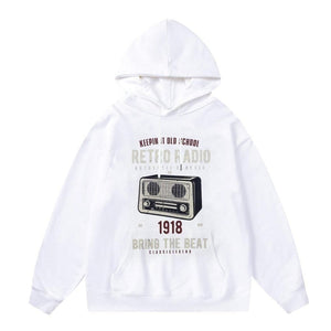 Retro radio hoodie vintage sound system pullover raver top 1