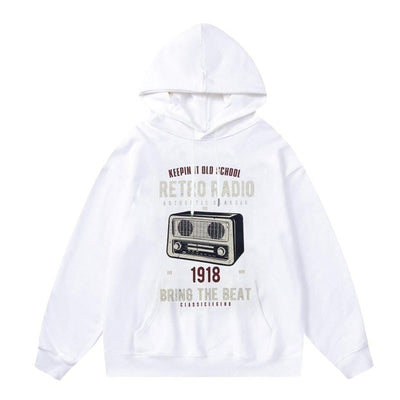 Retro radio hoodie vintage sound system pullover raver top 1