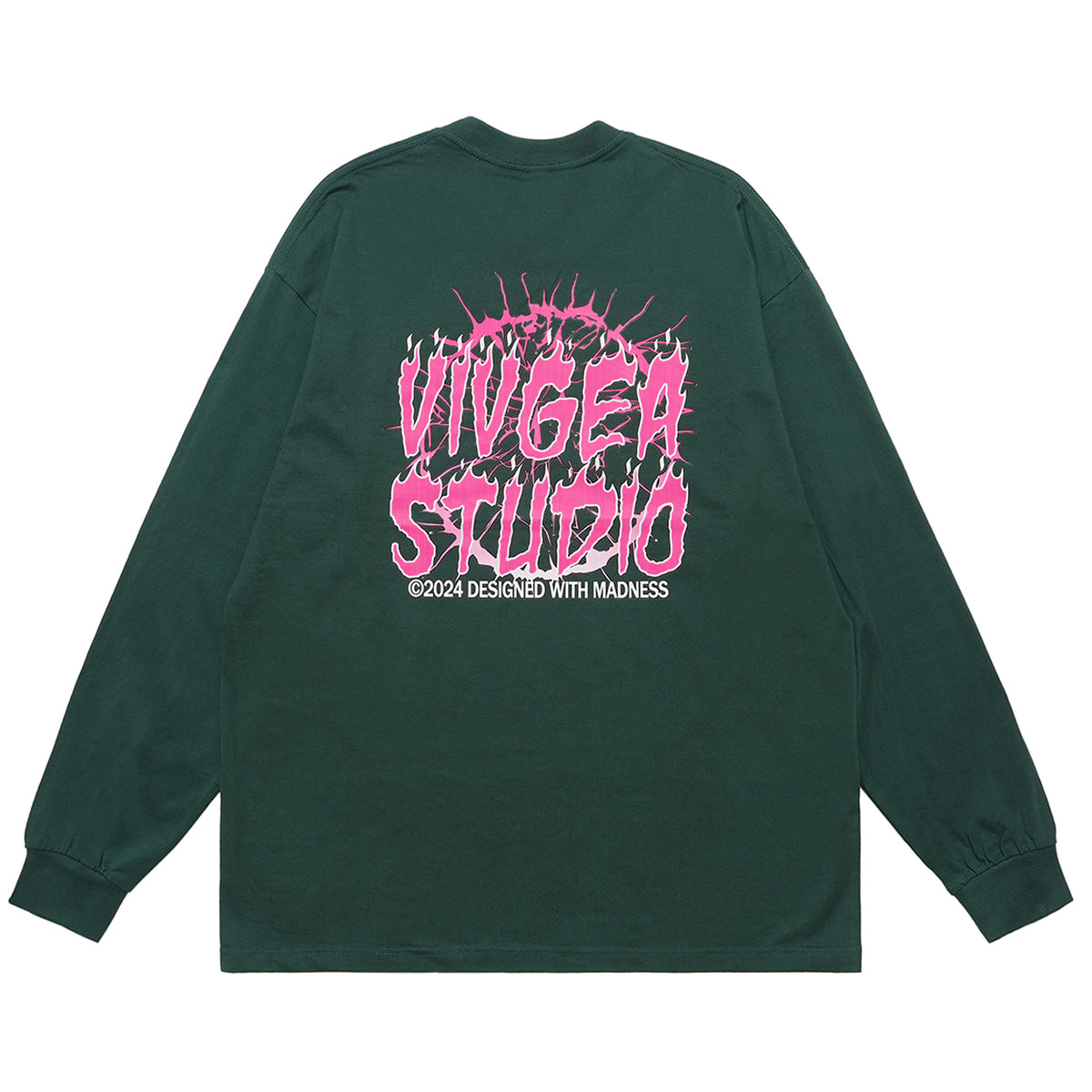 Psychopath slogan jumper long sleeve raver t-shirt grunge hip-hop top in brown