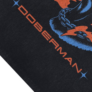 Doberman sleeveless t-shirt king slogan surfer vest 90s grunge pinscher tank top in acid wash black