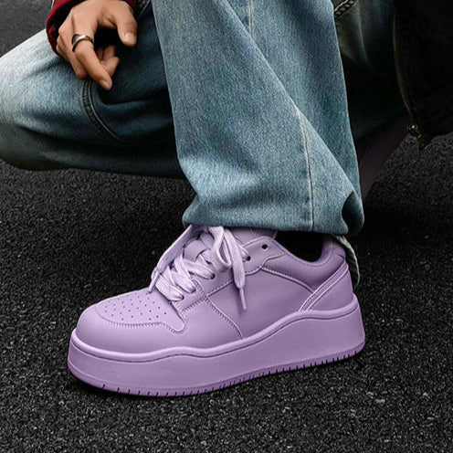 Chunky platform high tops purple raver sneakers grunge shoes hip-hop trainers 00s style