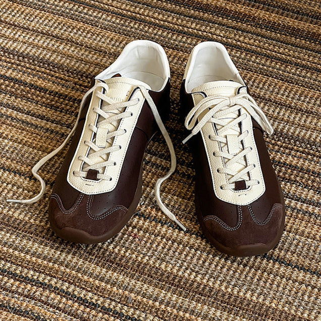 Retro sneakers brown 70s style grunge trainers old school suede finish sport shoes