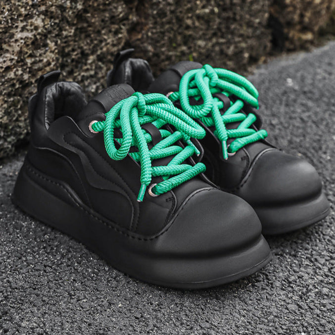 Chunky platform high tops black raver sneakers grunge shoes hip-hop trainers 00s style