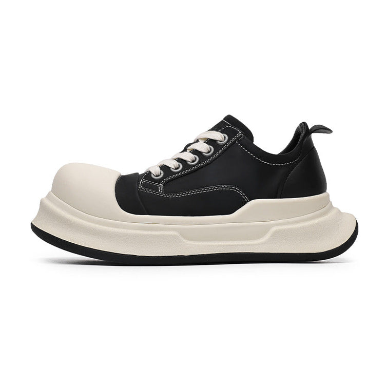 Platform gothic sneakers black round toe chunky sole skater shoes grunge punk trainers