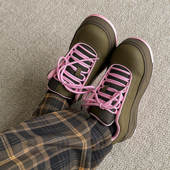 Chunky platform high tops pink brown raver sneakers grunge shoes skater trainers 90s style