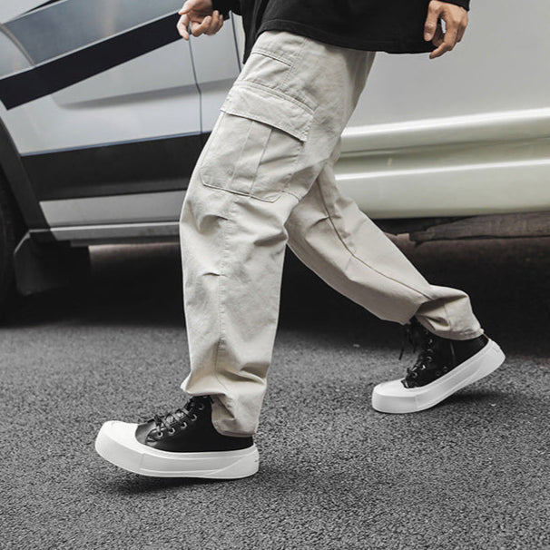 Chunky platform high tops black white raver sneakers grunge shoes skater trainers 00s style