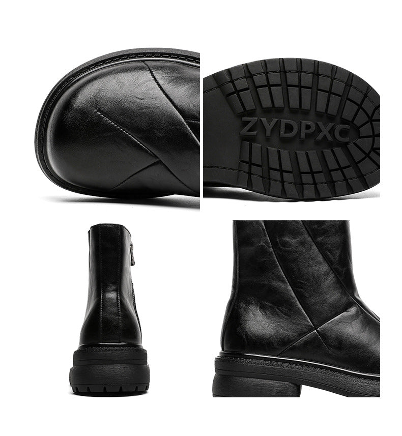 Distressed ankle boots black grunge punk rocker shoes 90s catwalk style