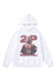 Gangster hoodie rapper pullover premium hip-hop jumper white