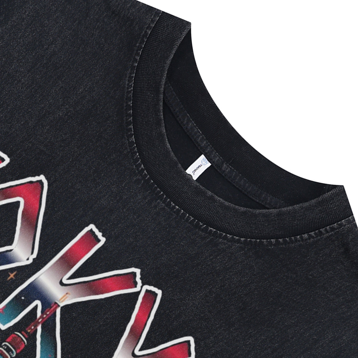 Tokyo sleeveless t-shirt city print surfer vest retro Japanese tank top in acid wash black