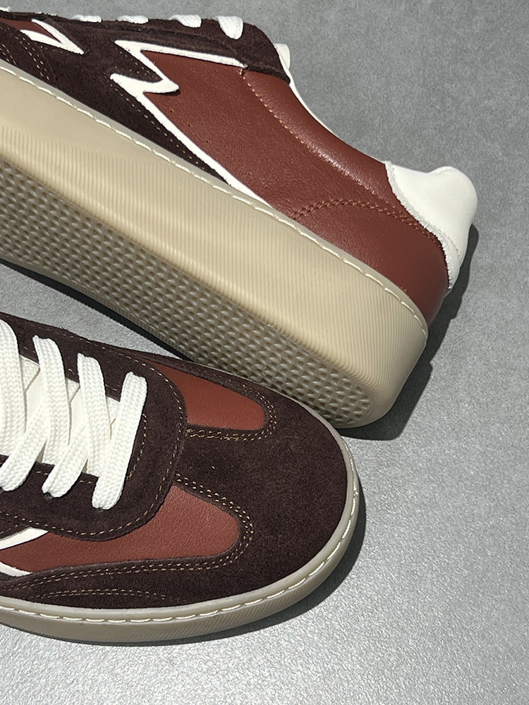 70s style sneakers brown retro grunge trainers old school suede finish sport shoes