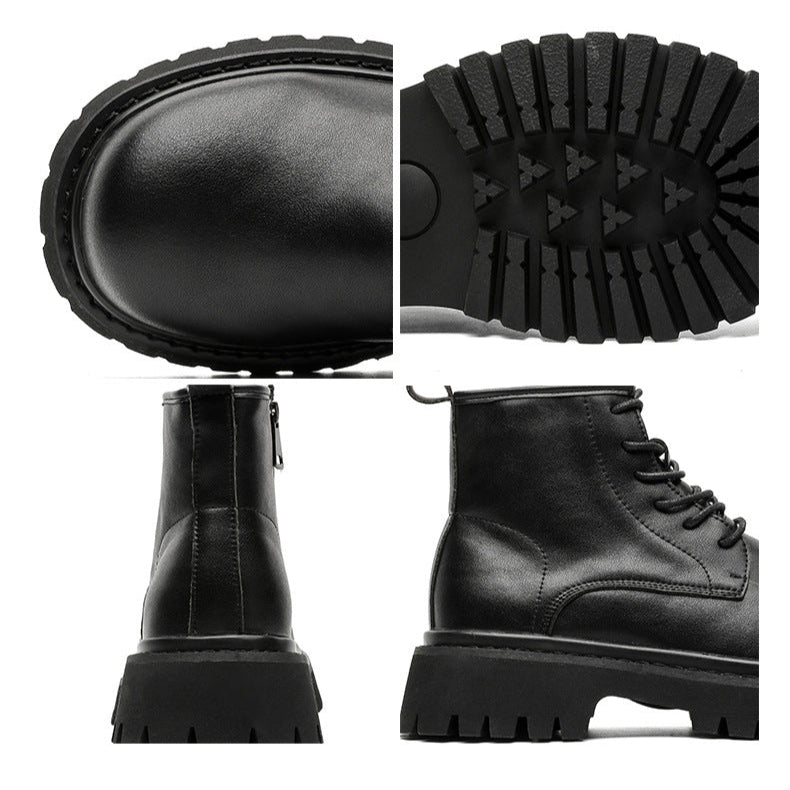 Classic grunge Derby boots black chunky sole punk rocker platform shoes