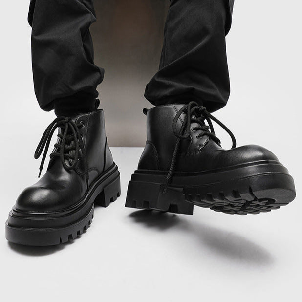 Chunky platform Derby shoes black wide sole grunge E-boy boots