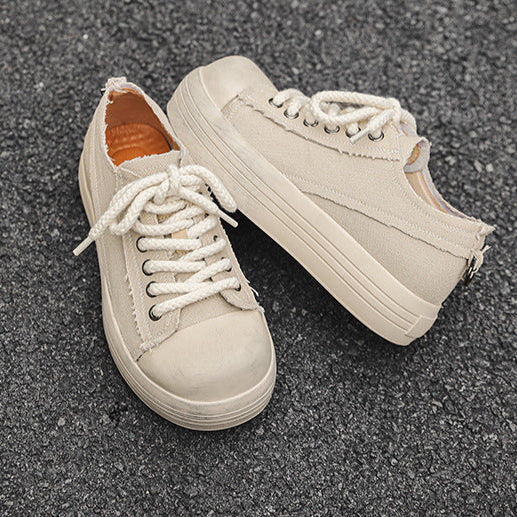 Platform denim sneakers black round toe chunky skater shoes grunge jean trainers