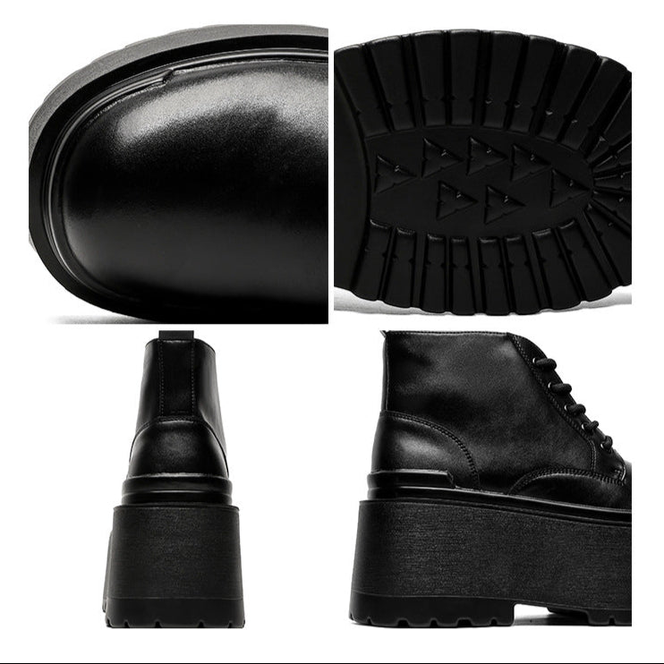 Extreme platform boots black lace up Goth style shoes faux leather grunge punk rocker trainers 90s style
