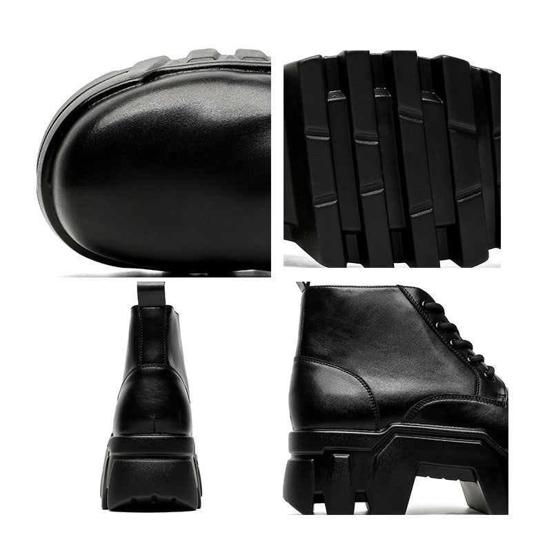 Extreme tractor platform Derby shoes black chunky sole grunge Gothic boots