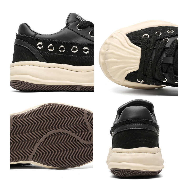 Melted platform sneakers orange round toe chunky skater shoes grunge rapper trainers