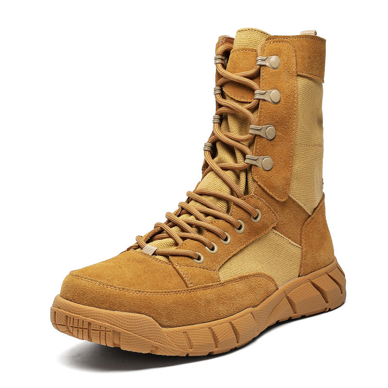 Hiking style boots yellow brown mountain climbing grunge retro skiing shoes