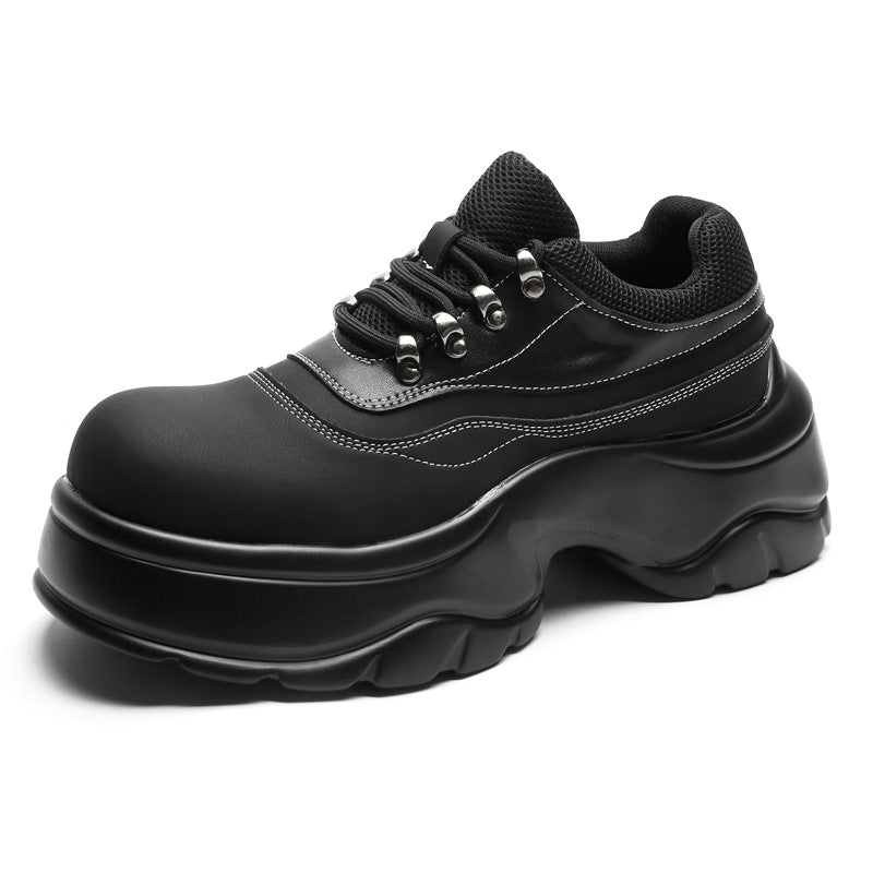 Round toe platform shoes black tractor sole punk rocker trainers 90s style grunge sneakers