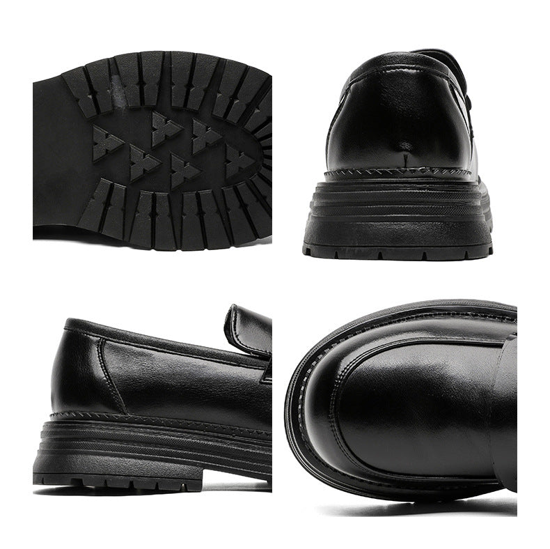 Square toe brogue boots black faux leather chunky sole boat shoes catwalk grunge fashion