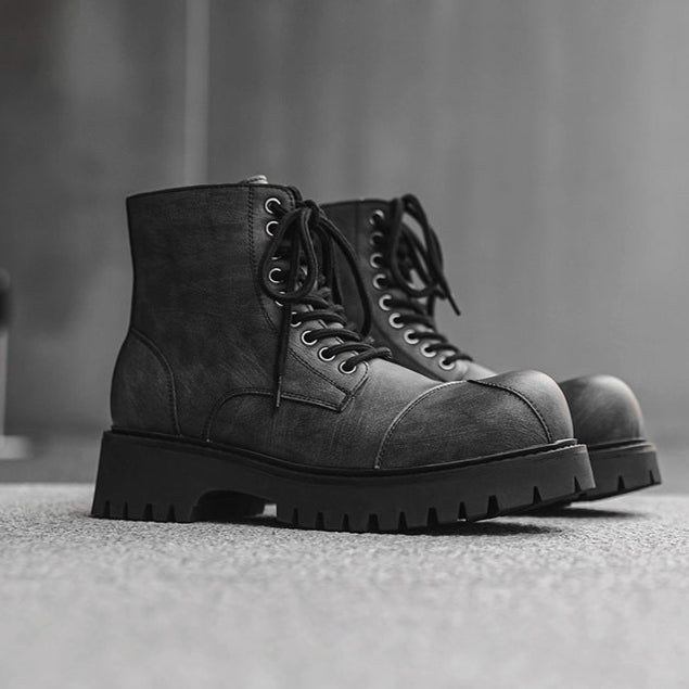 Acid wash platform boots grey rocker shoes big sole grunge trainers 90s style