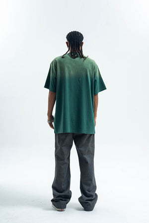 Duck cartoon t-shirt retro print tee old school top in green