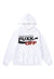 Punk hoodie grunge slogan pullover raver top in white