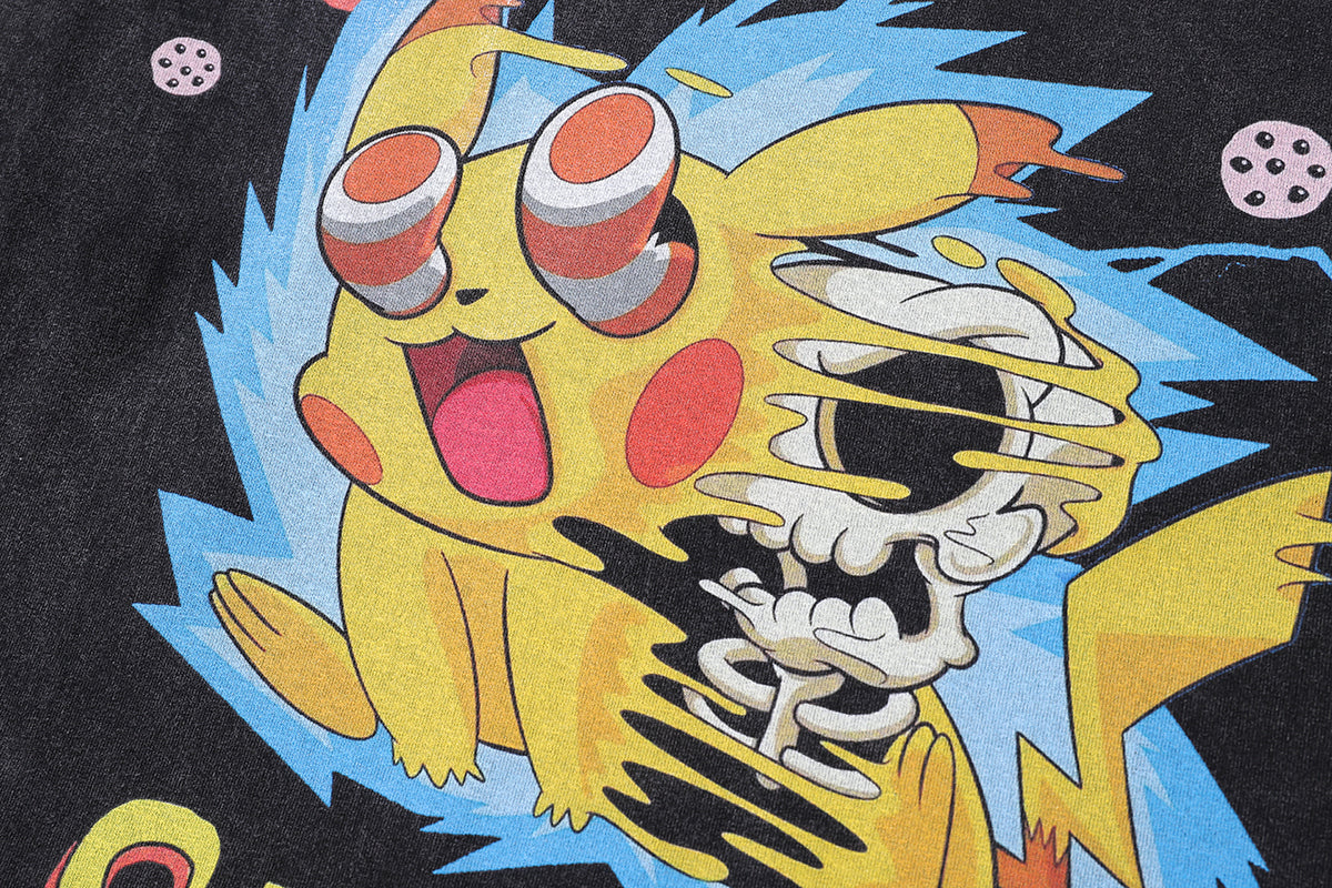 Creepy cartoon t-shirt skeleton tee retro bones top in vintage grey