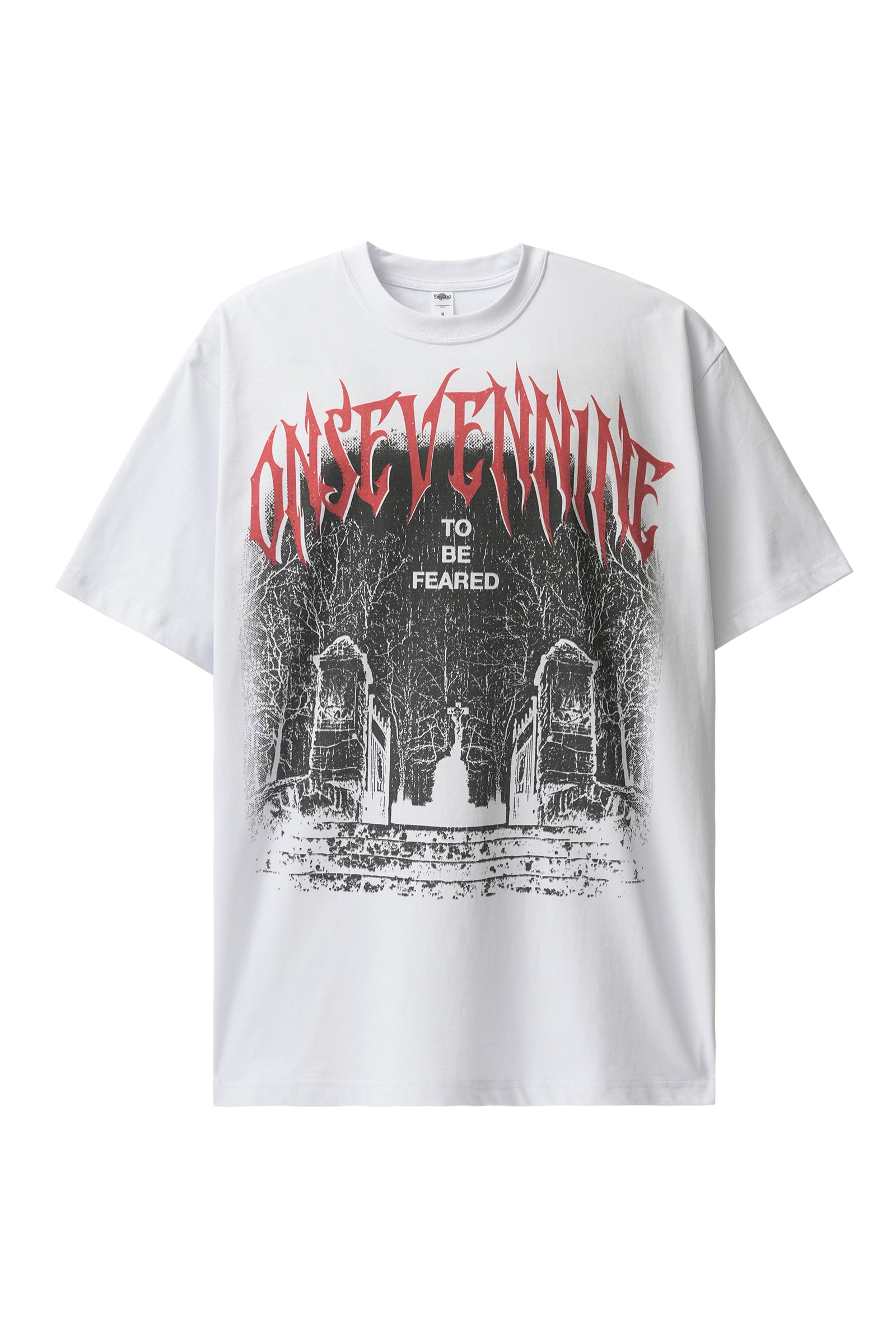 Cemetery t-shirt creepy gothic top horror tee in White