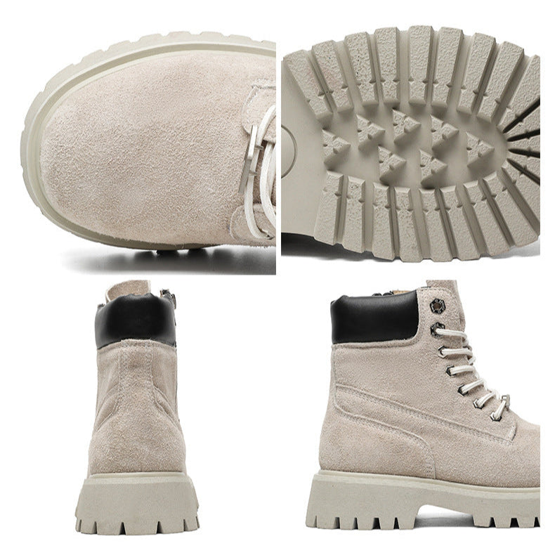 Grunge work boots burgundy suede hiking shoes mountain trainers