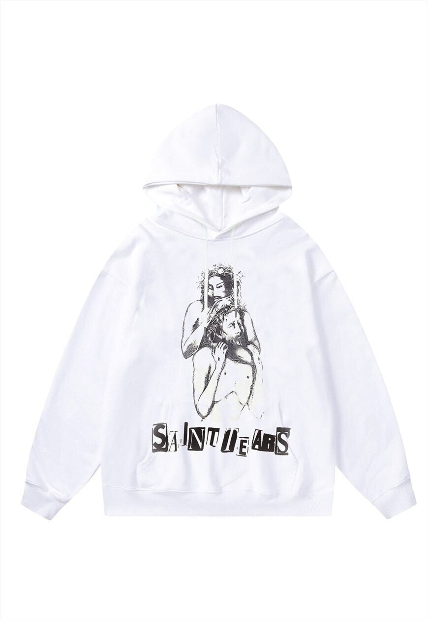 Gothic hoodie grunge pullover premium saint Jesus jumper