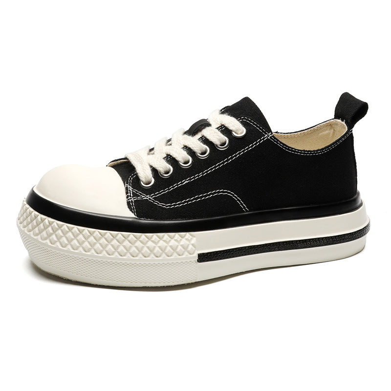 Platform canvas sneakers white chunky sole skater shoes grunge punk trainers