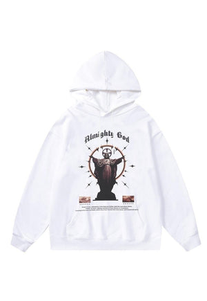 God hoodie religion print pullover saint top almighty jumper