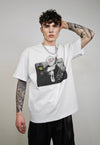 Toilet print t-shirt punk tee anti estabilishment top white