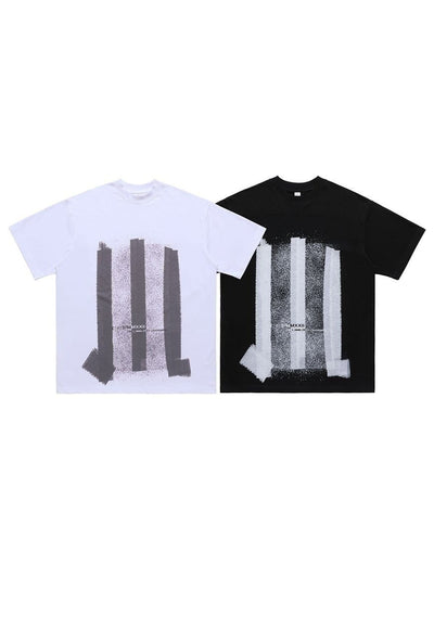 Paint splatter t-shirt graffiti tee grunge top in black