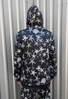 Sea life print hoodie Ocean pullover skater jumper in black