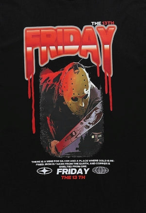 Friday the 13th t-shirt Jason killer tee movie top in black