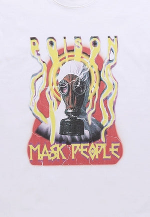 Gas mask t-shirt grunge tee retro punk poison top in white